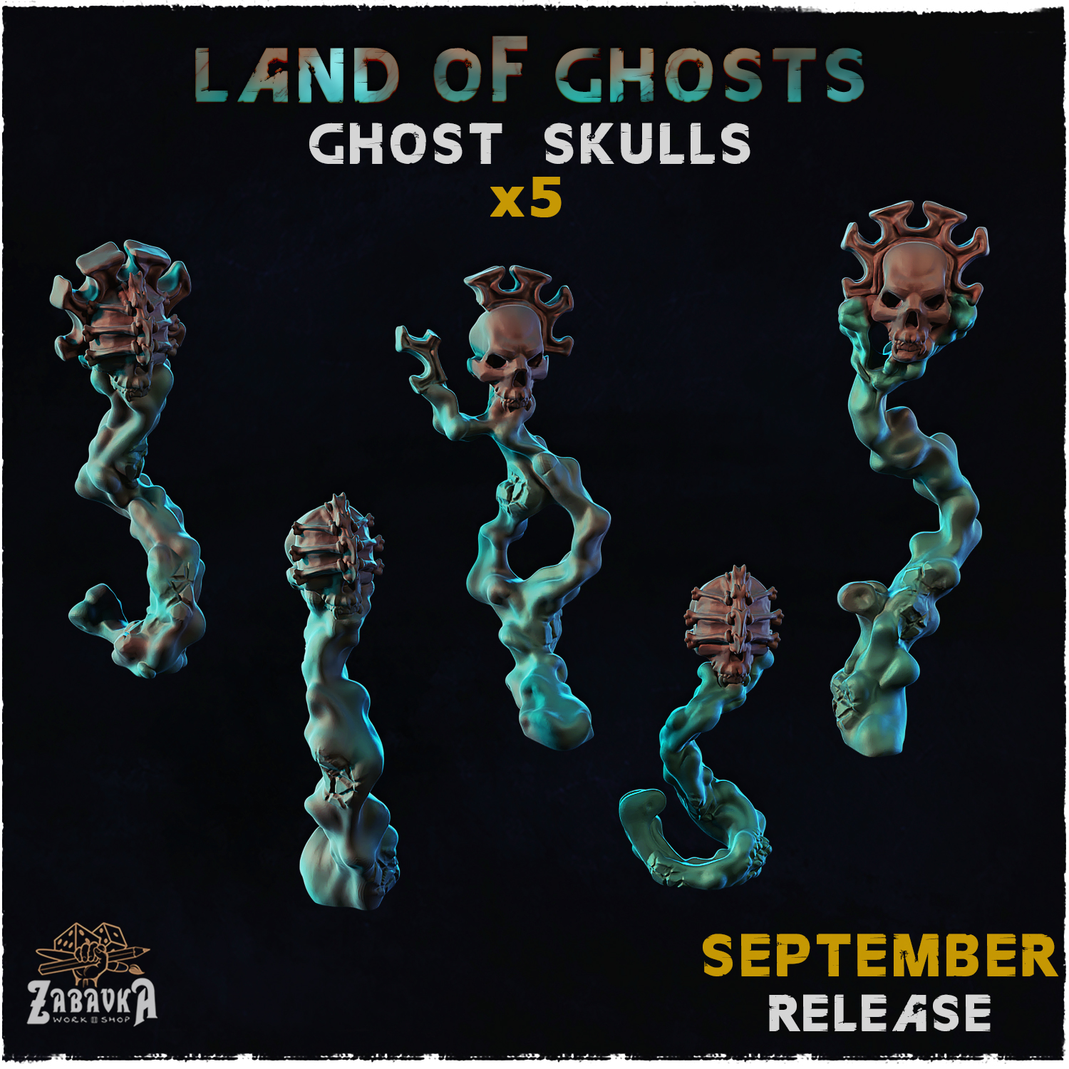 Ghost Skulls - Basing Bits(Land of Ghosts)
